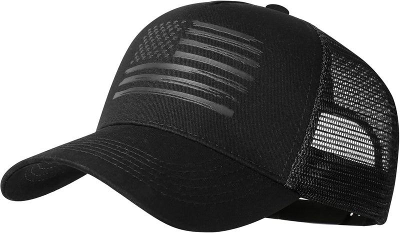 VIONLAN Baseball Cap, American Flag Trucker Hat for Men Women, Breathable Adjustable Fit Outdoor Mesh Snapback Hats - Image 1